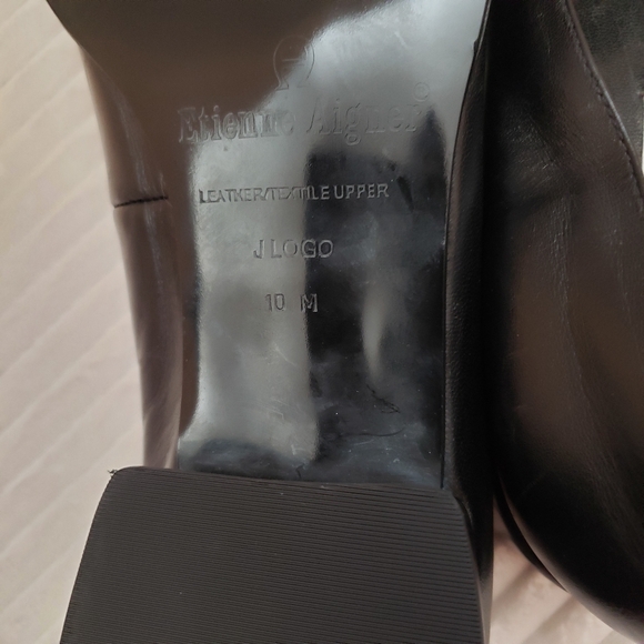 Etienne Aigner Black & Gold Logo Loafers – Women’s Size 10 NWOT - Picture 6 of 15